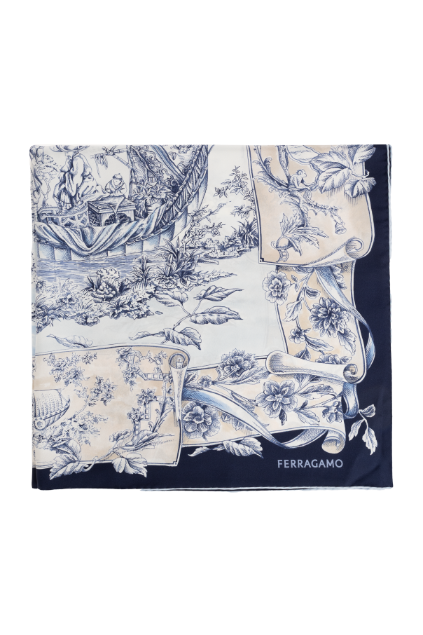 Silk scarf with floral motif od FERRAGAMO