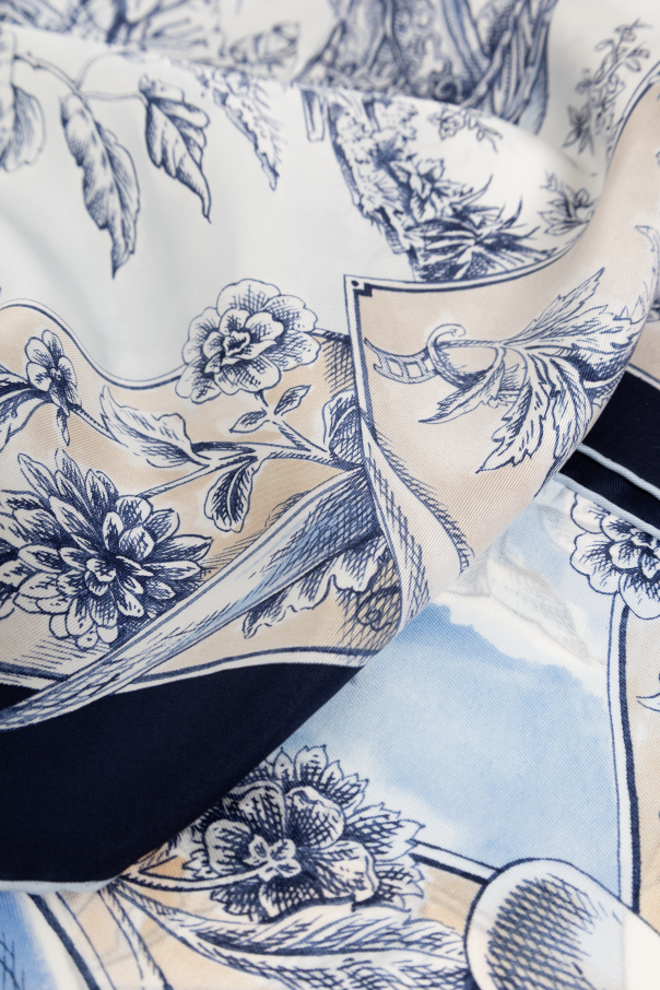 FERRAGAMO Silk scarf with floral motif