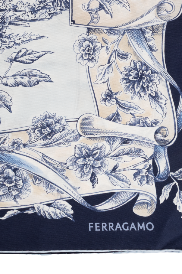 FERRAGAMO Silk scarf with floral motif