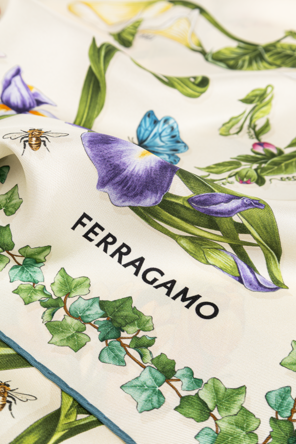 FERRAGAMO Silk scarf with floral motif