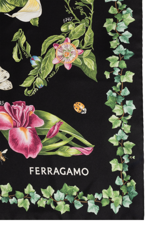 FERRAGAMO Silk scarf with floral motif