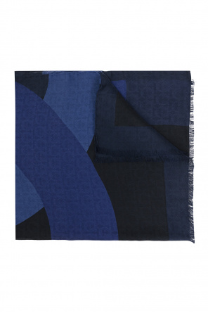 Salvatore Ferragamo Gancini-print silk tie Blau