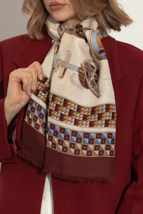 FERRAGAMO Cashmere scarf with print