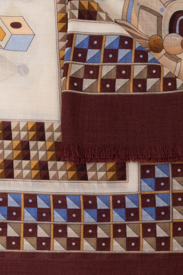 FERRAGAMO Cashmere scarf with print