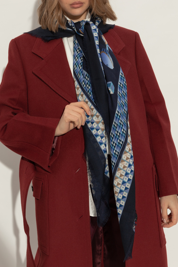 FERRAGAMO Cashmere scarf with print