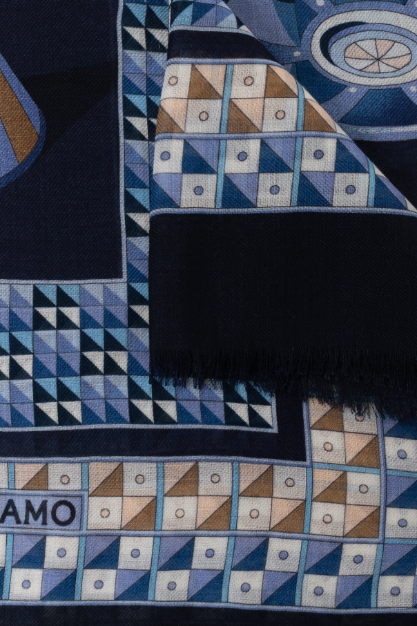 FERRAGAMO Cashmere scarf with print