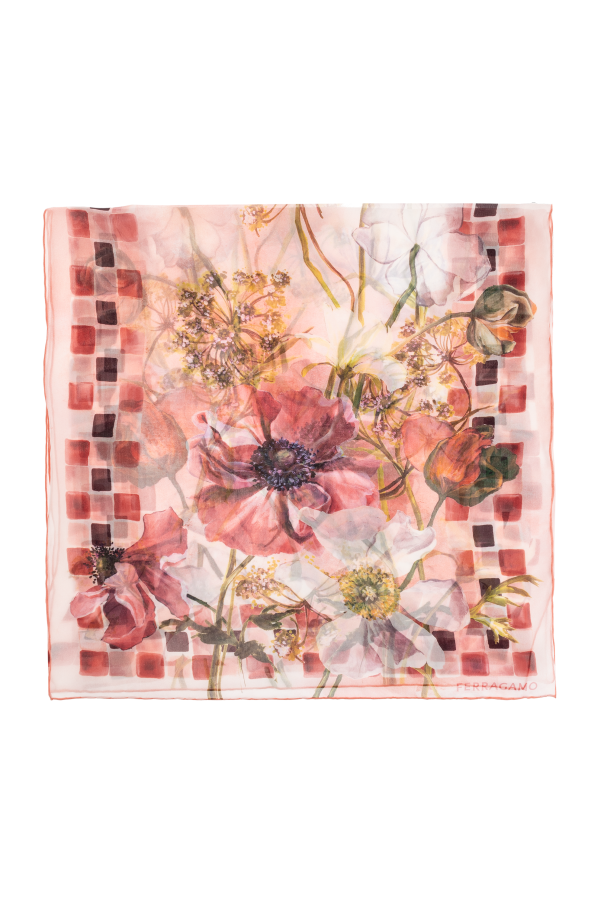 Silk scarf with floral motif od FERRAGAMO