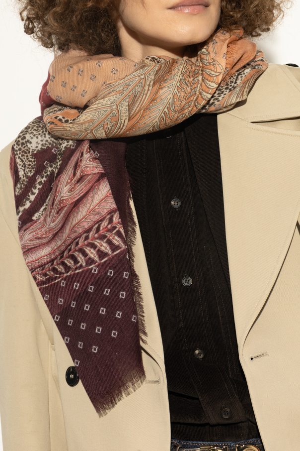 FERRAGAMO Cashmere scarf with print