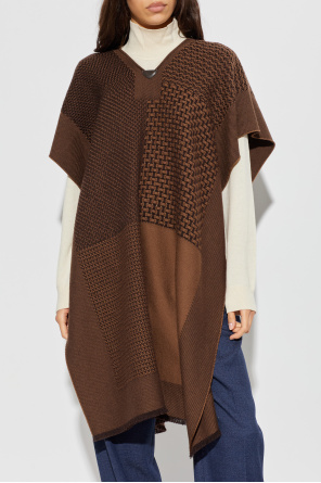 FERRAGAMO Wollponcho mit Logo