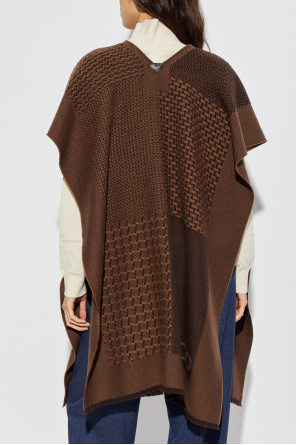 FERRAGAMO Wollponcho mit Logo