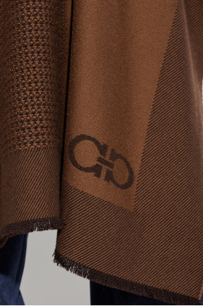 FERRAGAMO Wollponcho mit Logo
