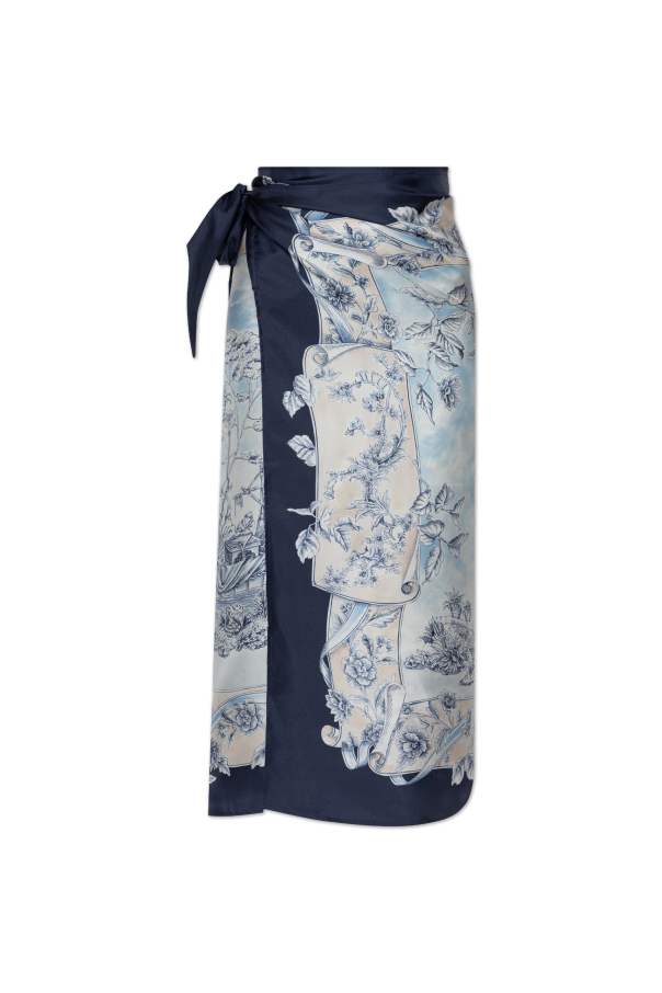 Silk pareo with floral motif od FERRAGAMO