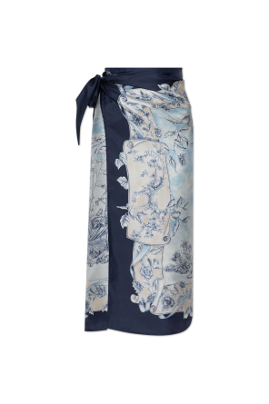 Silk pareo with floral motif