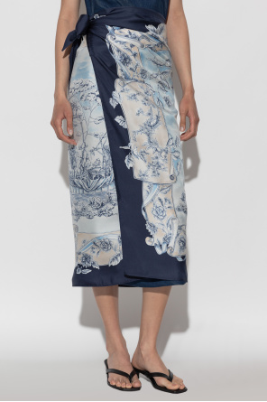 FERRAGAMO Seiden-Pareo mit Blumenmuster