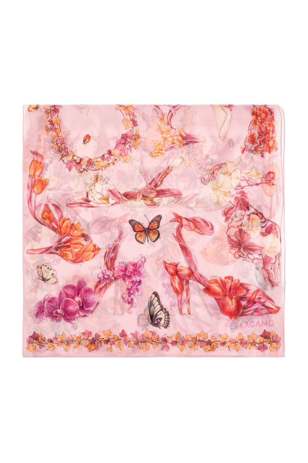 Silk scarf with floral motif od FERRAGAMO