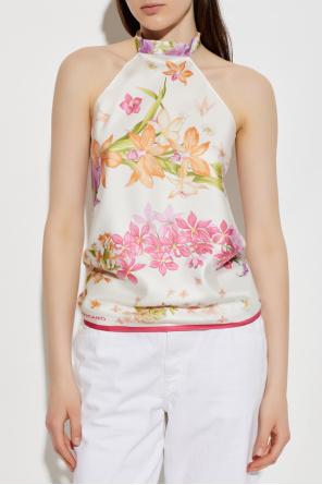 FERRAGAMO Silk top with open back