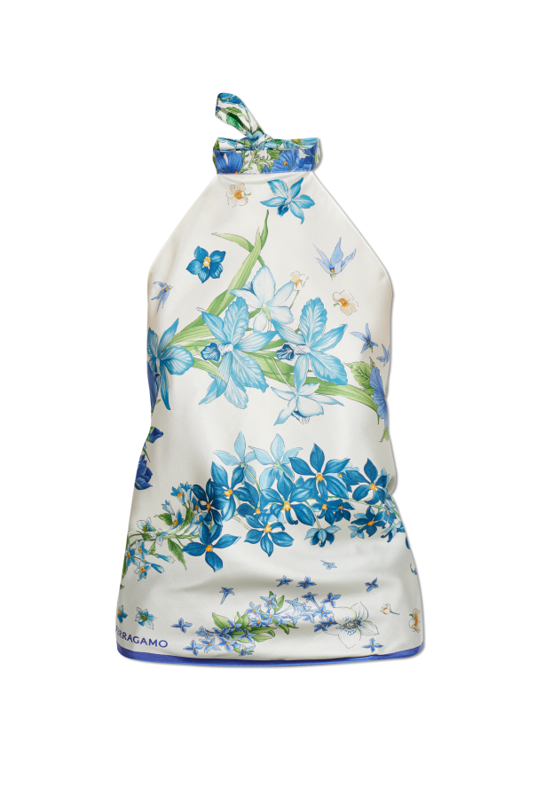 Silk top with open back od FERRAGAMO
