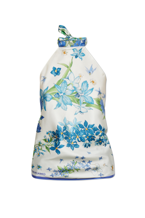 Silk top with open back