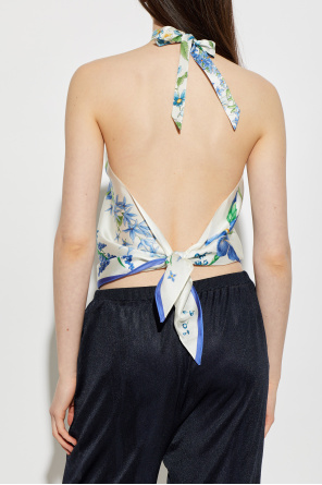 FERRAGAMO Top de seda con espalda descubierta