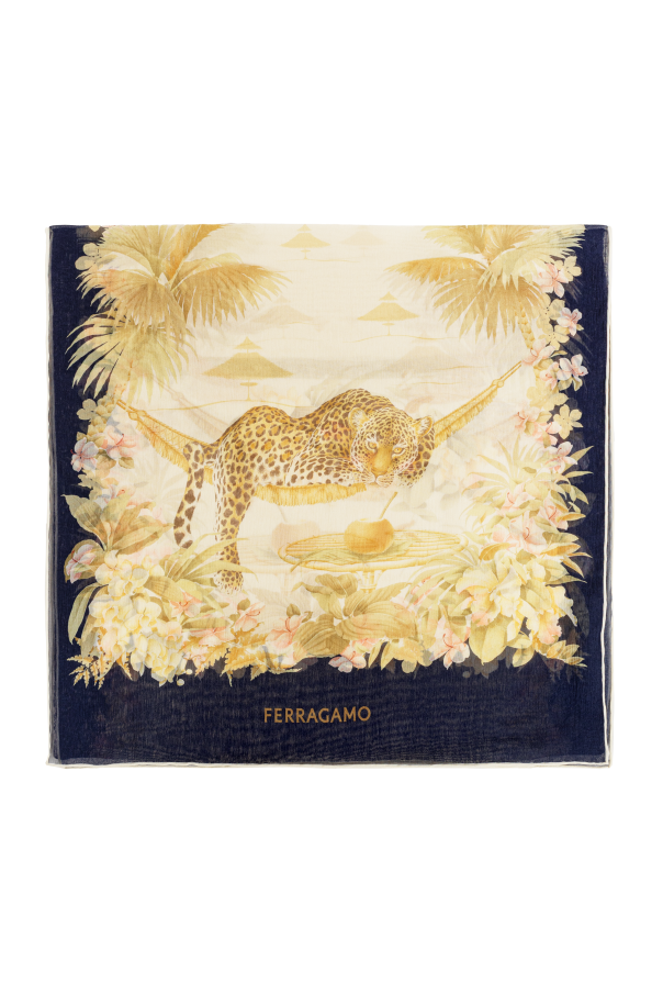 Silk scarf with floral motif od FERRAGAMO