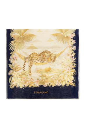 Silk scarf with floral motif