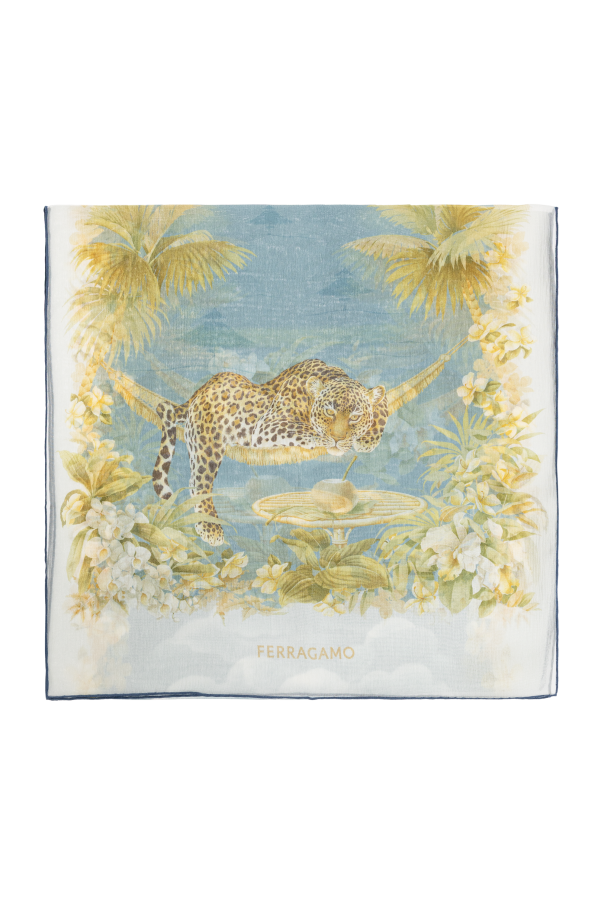 Silk scarf with floral motif od FERRAGAMO