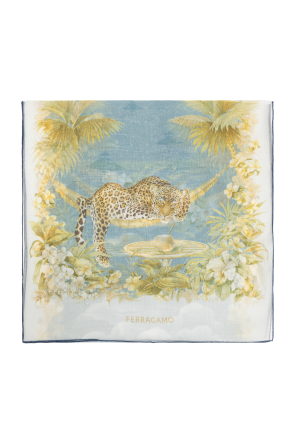 Silk scarf with floral motif