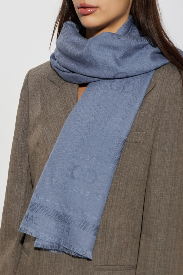 FERRAGAMO Wool scarf with logo