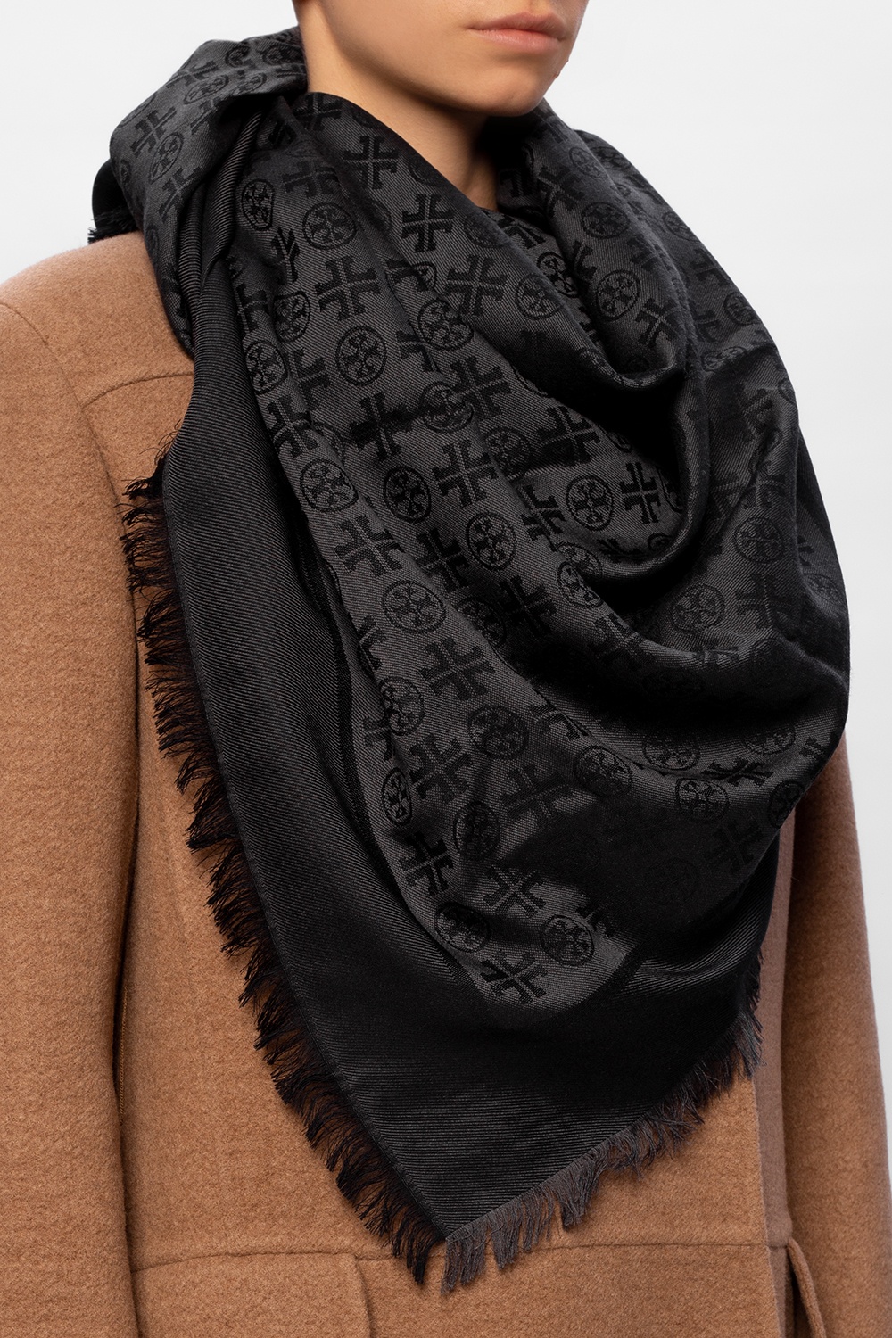 Black Wool shawl Tory Burch - Vitkac France