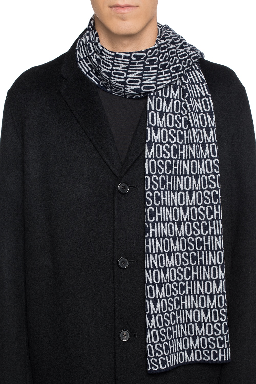 Moschino Logo-embroidered scarf