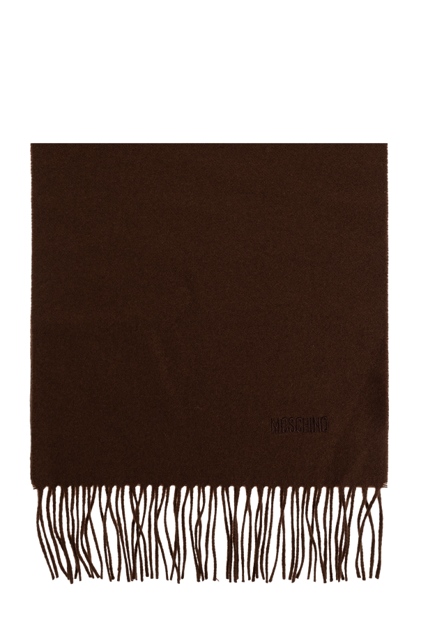 Moschino Wool scarf with embroidered logo