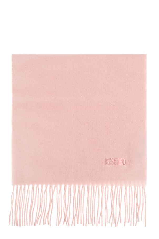 Wool scarf with embroidered logo od Moschino