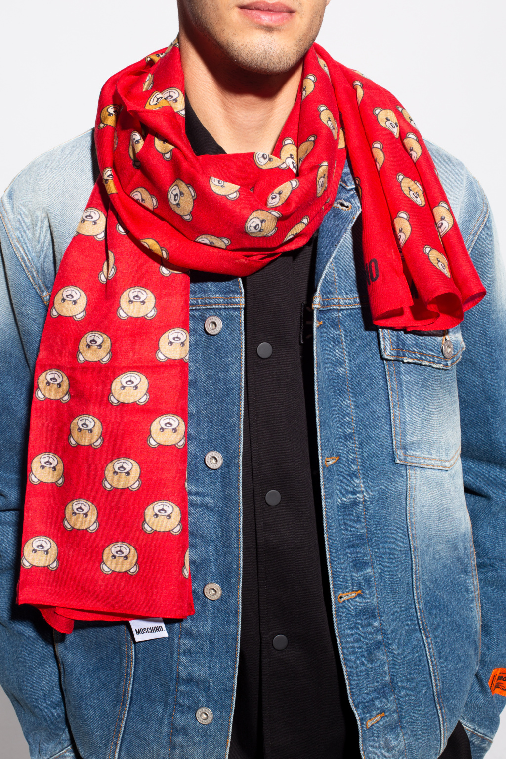 Moschino Scarf with motif of Teddy bear