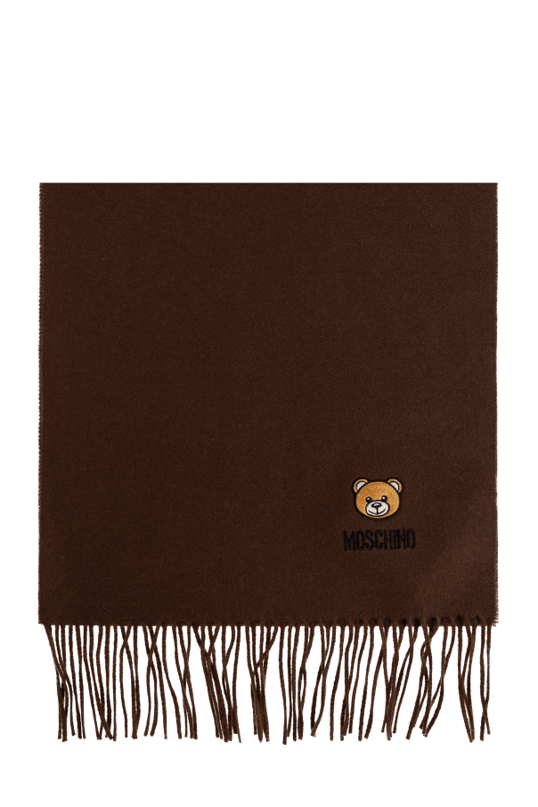 Moschino Wełniany szal z logo