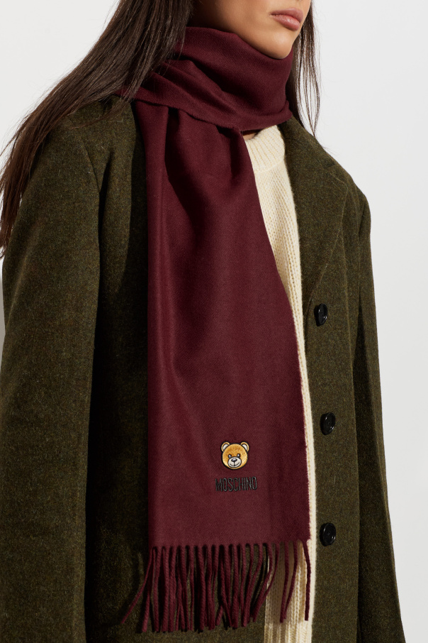 Moschino Wool scarf with fringes
