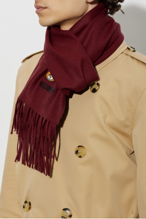 Moschino Wool scarf with fringes