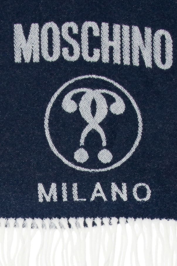 Moschino Wełniany szal z logo