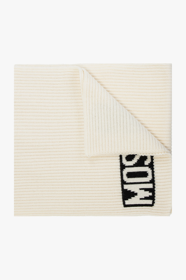 Rib-knit scarf with logo od Moschino