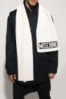 Moschino Rib-knit scarf with logo