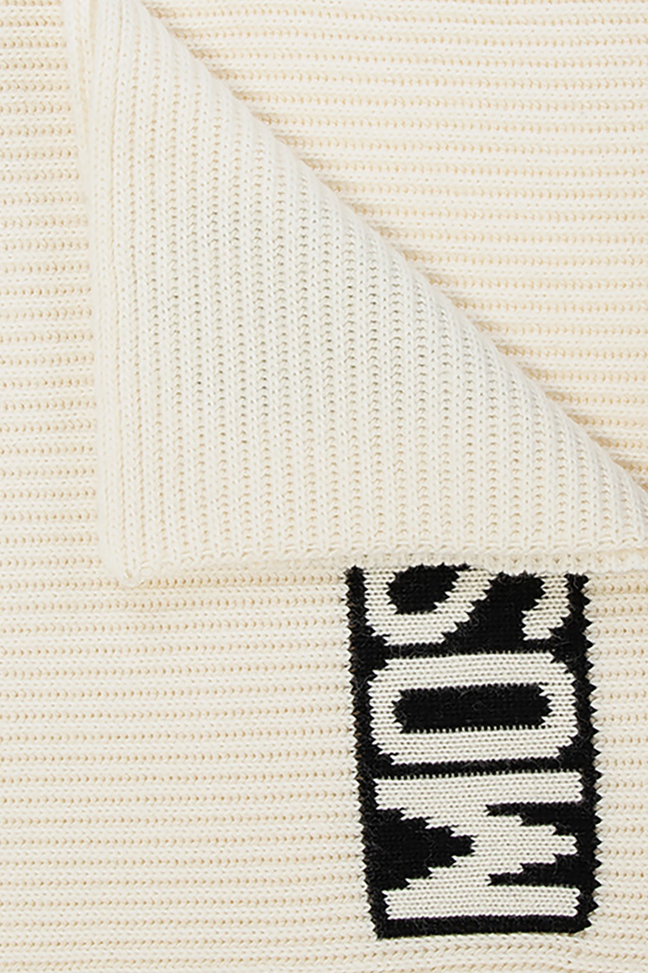 Moschino Rib-knit scarf with logo