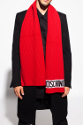 Moschino Rib-knit scarf with logo