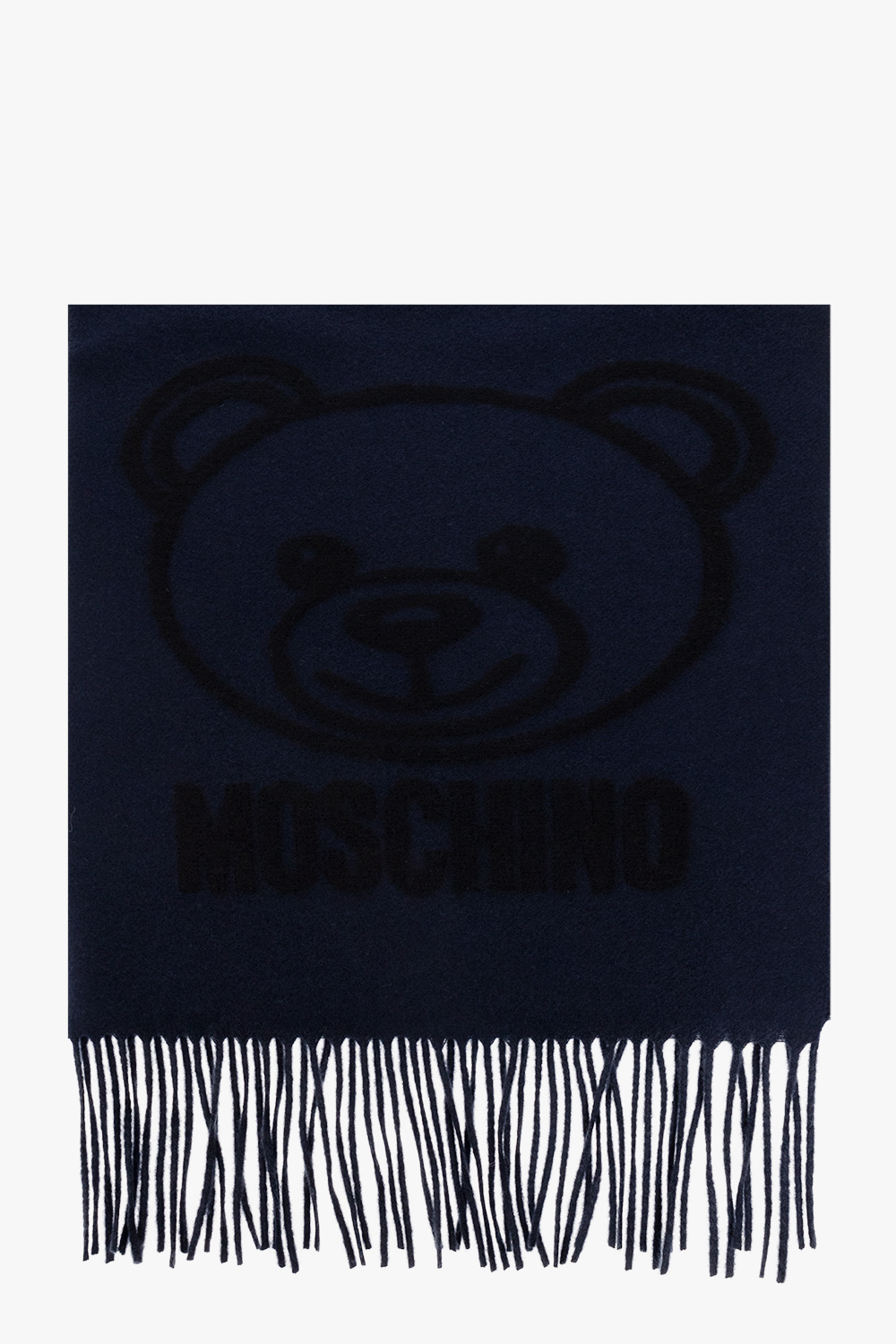 Navy blue Wool scarf with teddy bear Moschino - StclaircomoShops Liberia
