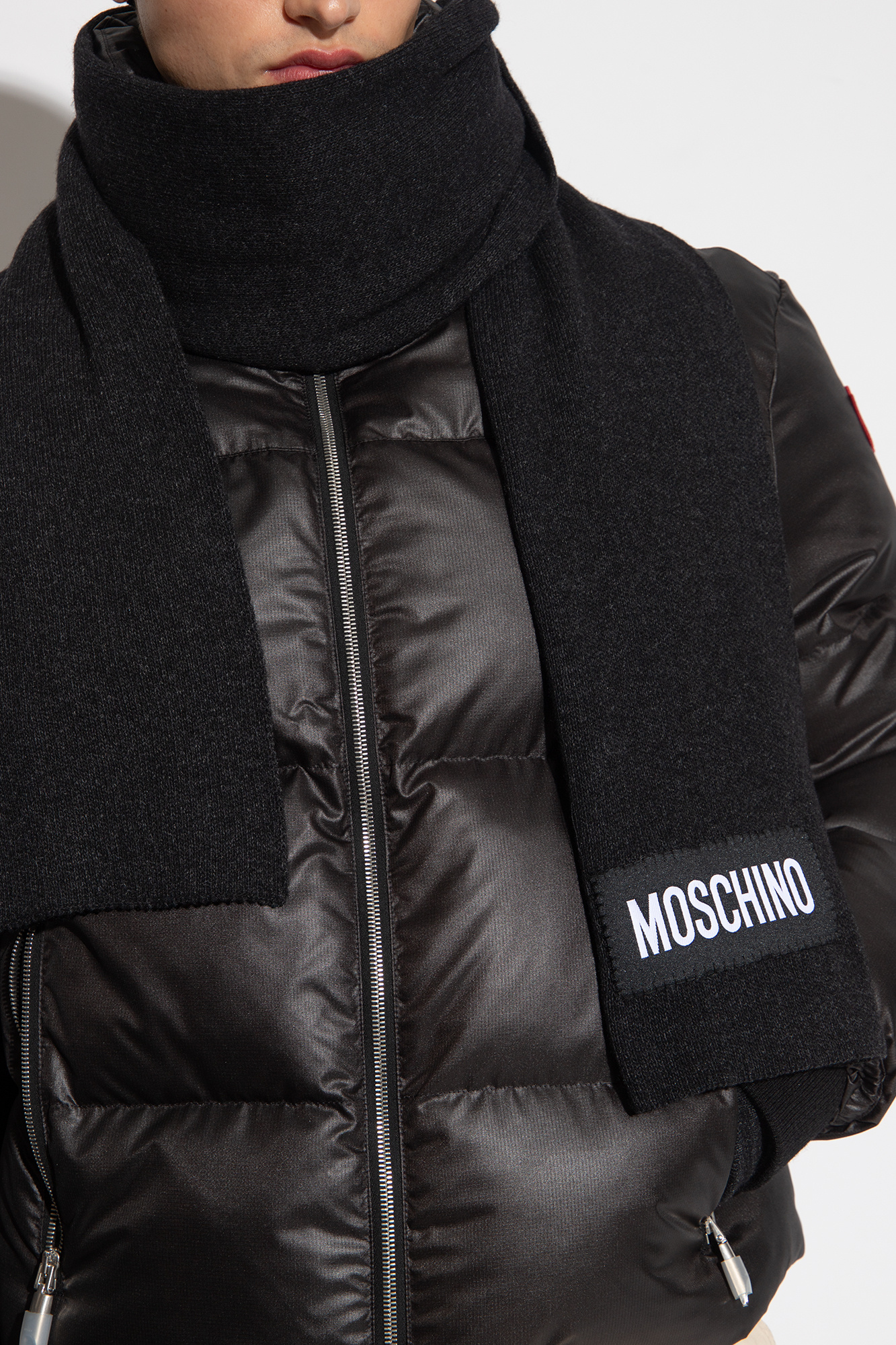 Black Scarf with logo Moschino - Vitkac Spain