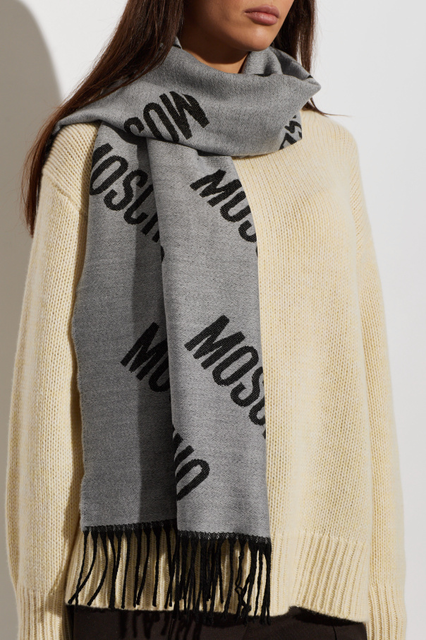 Moschino Wool scarf with monogram