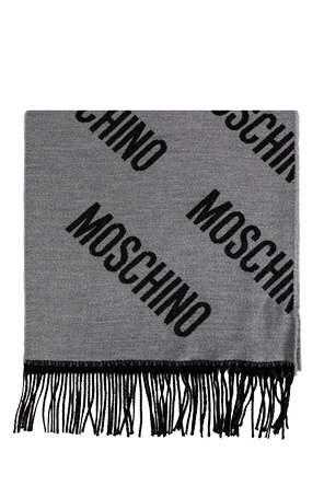 Wool scarf with monogram