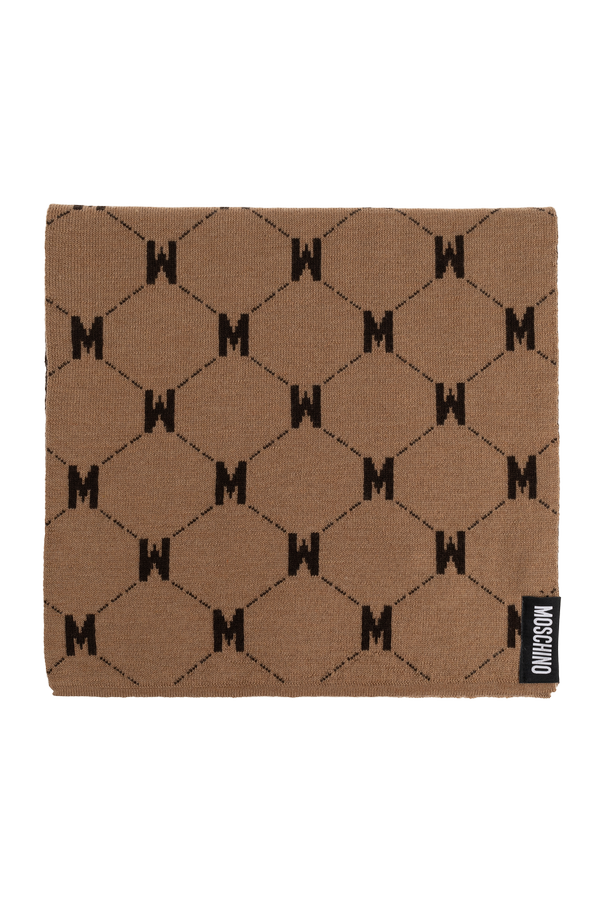 Wool scarf with monogram od Moschino
