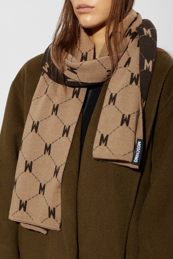 Moschino Wool scarf with monogram