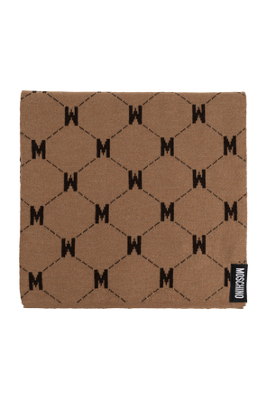 Wool scarf with monogram