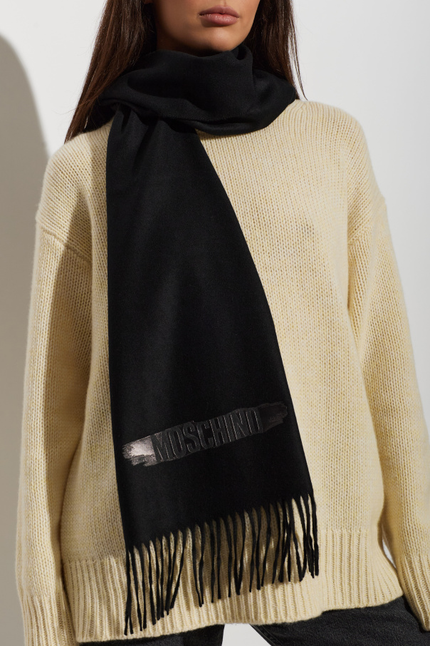 Moschino Bufanda de lana con flecos
