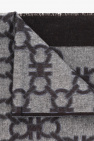 FERRAGAMO GREY Scarf with Gancini pattern
